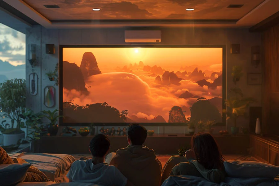 home cinema with projector